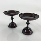 Japanese Buddhist Altar Fitting Vtg Offering Stand Pair High Cup Takatsuki BU776