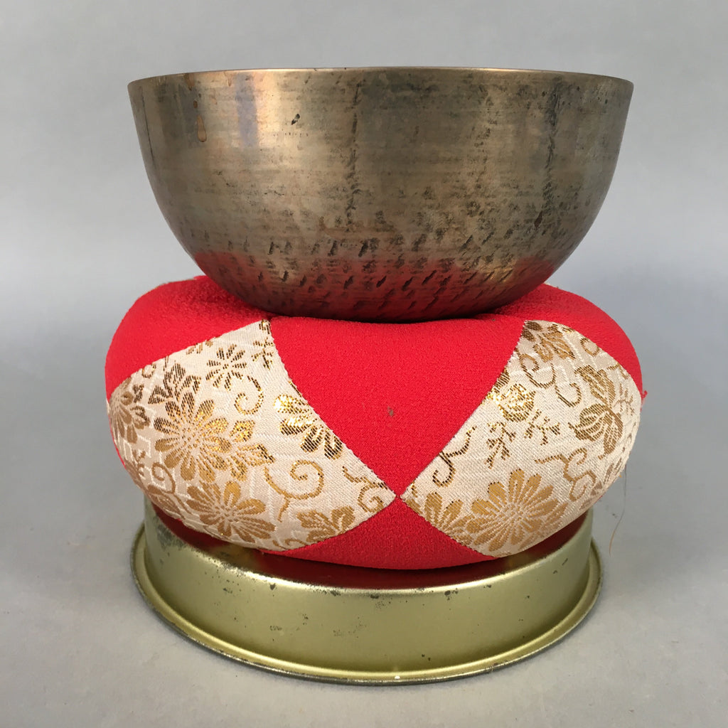 Japanese Buddhist Altar Fitting Vtg Orin Bell Singing Bowl Pillow Striker BU368
