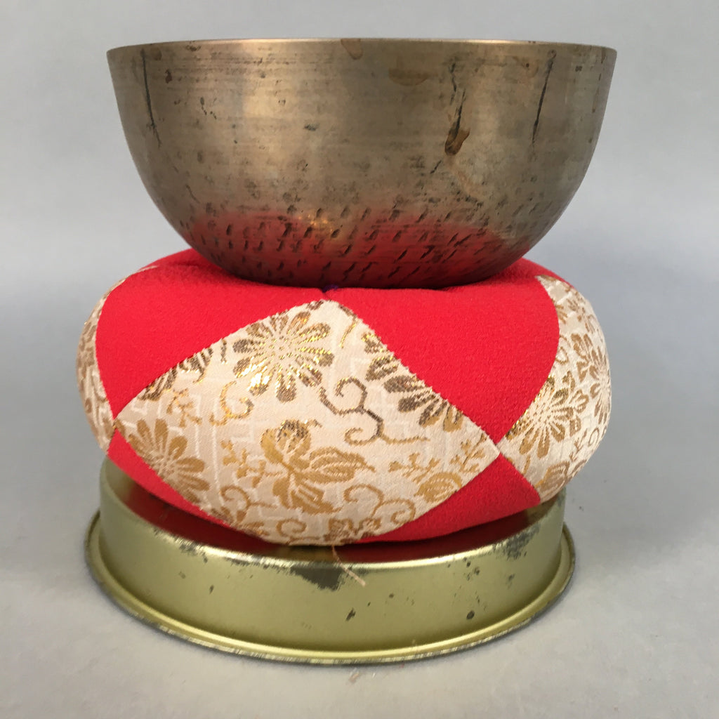 Japanese Buddhist Altar Fitting Vtg Orin Bell Singing Bowl Pillow Striker BU368