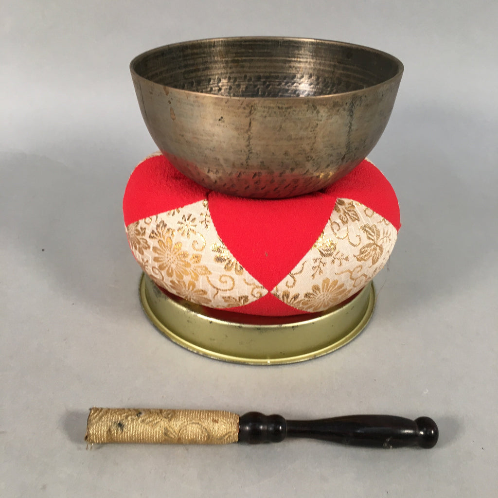 Japanese Buddhist Altar Fitting Vtg Orin Bell Singing Bowl Pillow Striker BU368