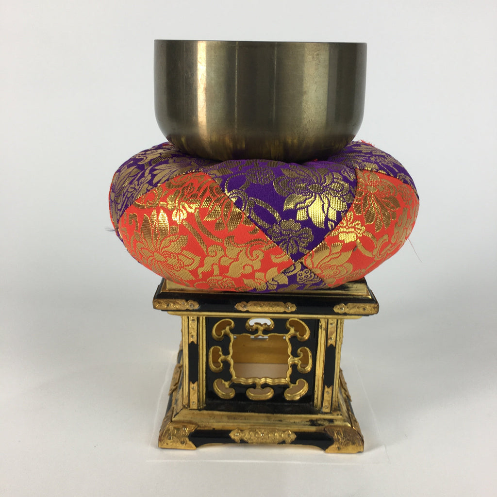 Japanese Buddhist Altar Fitting Vtg Orin Bell Singing Bowl Pillow Striker BU444