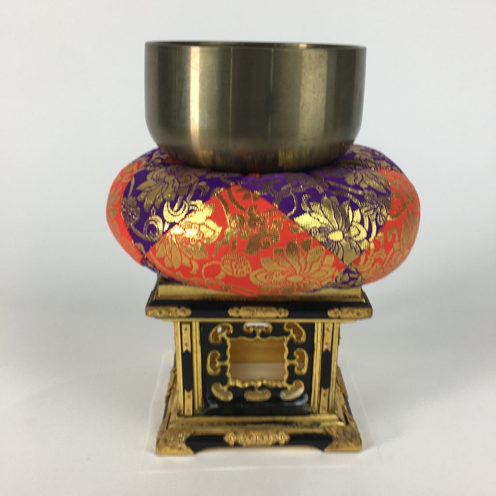 Japanese Buddhist Altar Fitting Vtg Orin Bell Singing Bowl Pillow Striker BU444