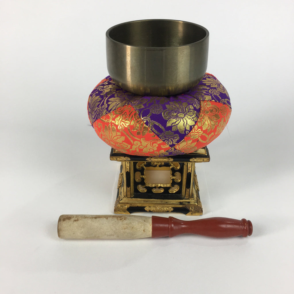 Japanese Buddhist Altar Fitting Vtg Orin Bell Singing Bowl Pillow Striker BU444