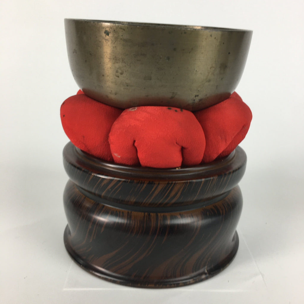 Japanese Buddhist Altar Fitting Vtg Orin Bell Singing Bowl Pillow Striker BU445