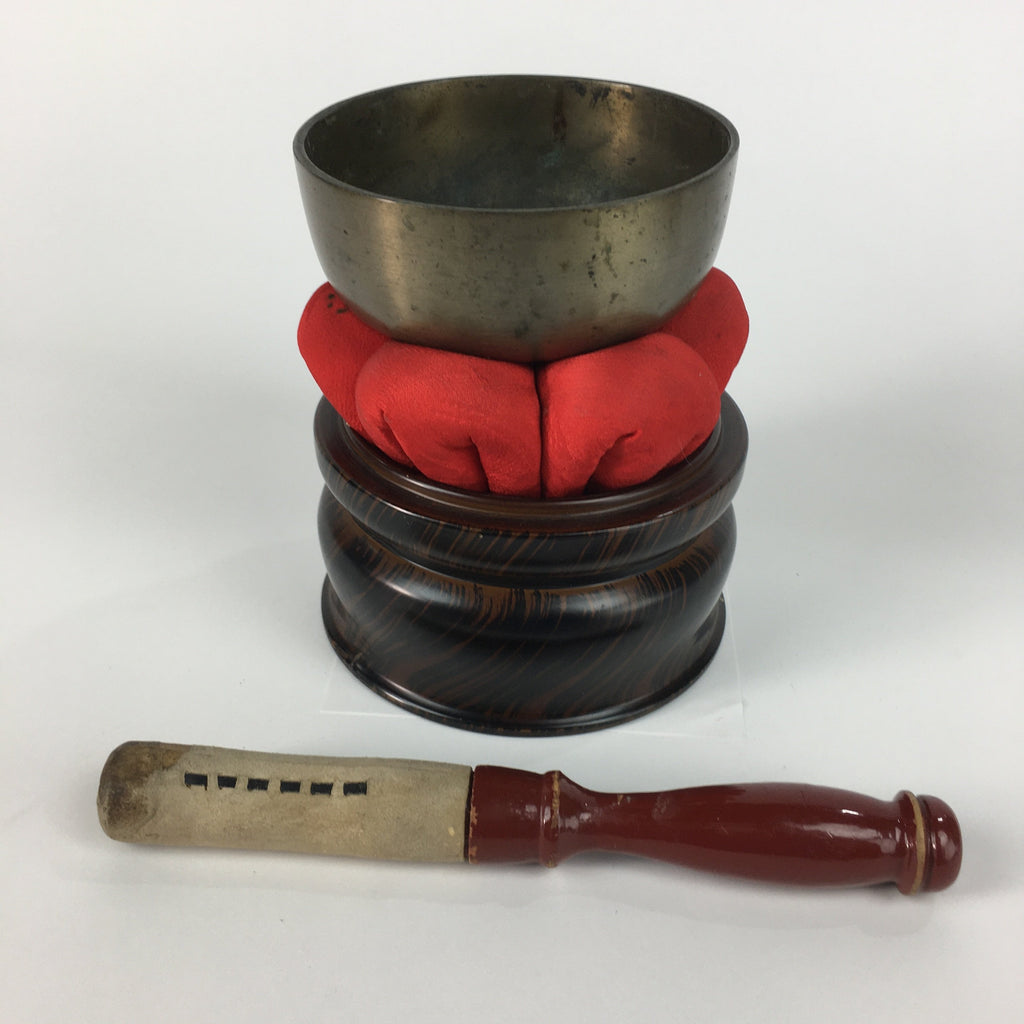 Japanese Buddhist Altar Fitting Vtg Orin Bell Singing Bowl Pillow Striker BU445