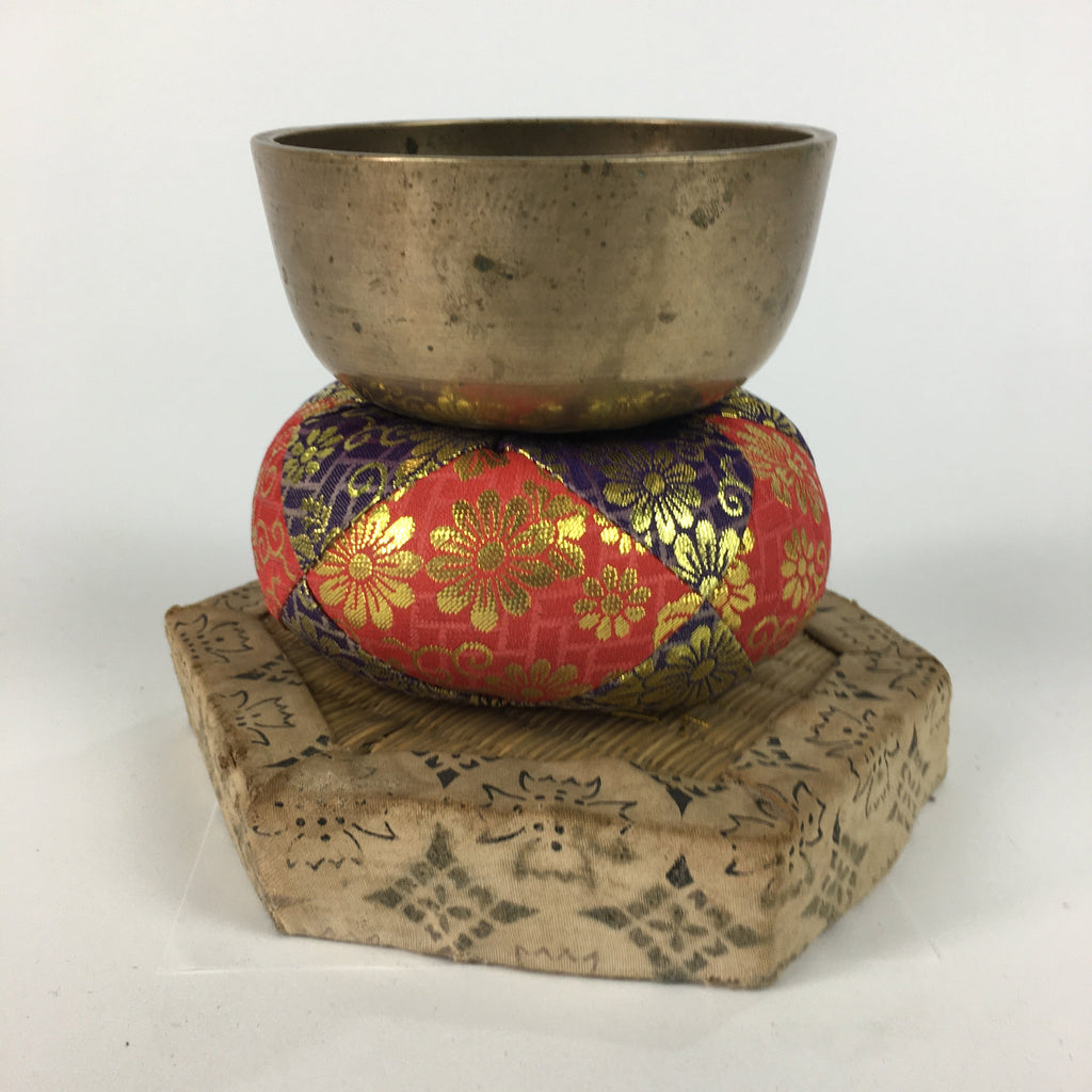 Japanese Buddhist Altar Fitting Vtg Orin Bell Singing Bowl Pillow Striker BU446
