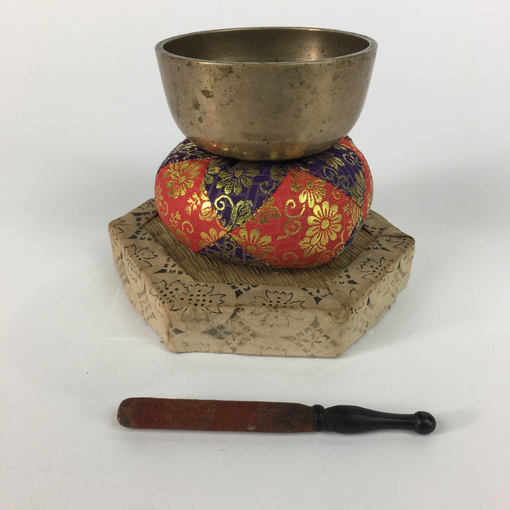 Japanese Buddhist Altar Fitting Vtg Orin Bell Singing Bowl Pillow Striker BU446