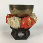 Japanese Buddhist Altar Fitting Vtg Orin Bell Singing Bowl Pillow Striker BU451