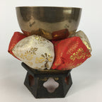 Japanese Buddhist Altar Fitting Vtg Orin Bell Singing Bowl Pillow Striker BU451