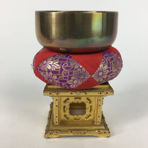 Japanese Buddhist Altar Fitting Vtg Orin Bell Singing Bowl Pillow Striker BU453