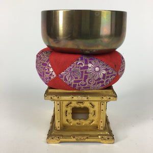 Japanese Buddhist Altar Fitting Vtg Orin Bell Singing Bowl Pillow Striker BU453