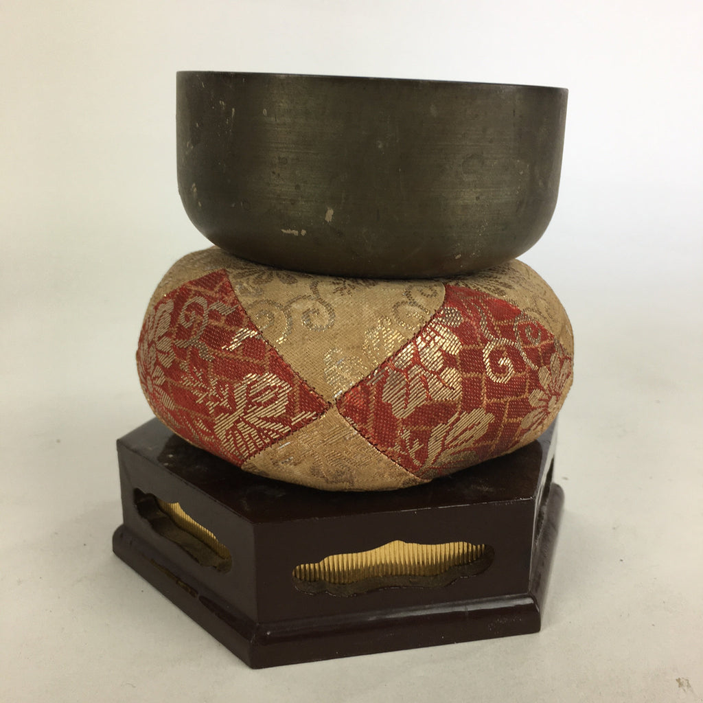 Japanese Buddhist Altar Fitting Vtg Orin Bell Singing Bowl Pillow Striker BU511