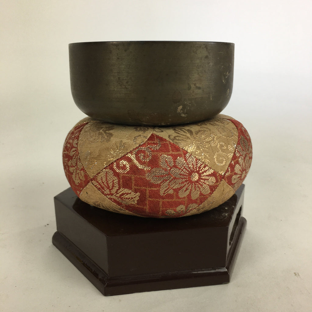 Japanese Buddhist Altar Fitting Vtg Orin Bell Singing Bowl Pillow Striker BU511