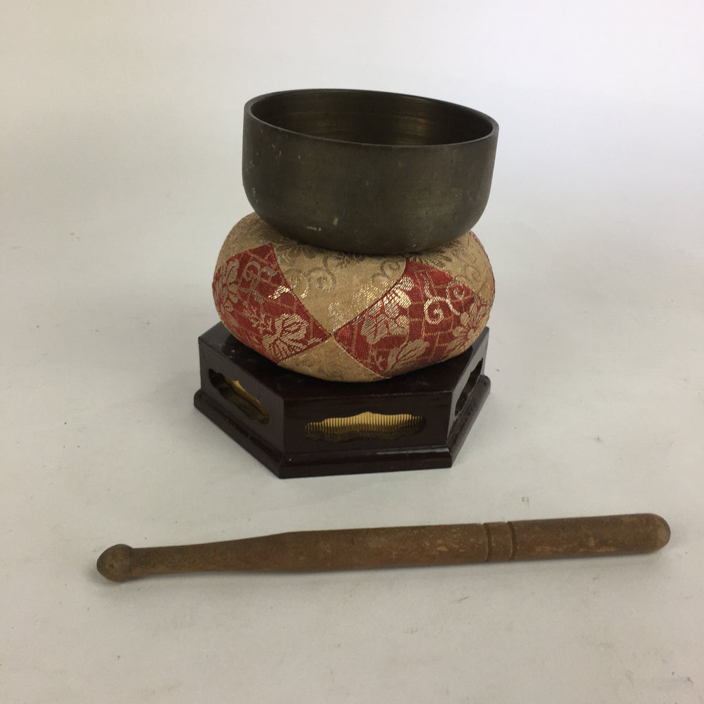 Japanese Buddhist Altar Fitting Vtg Orin Bell Singing Bowl Pillow Striker BU511