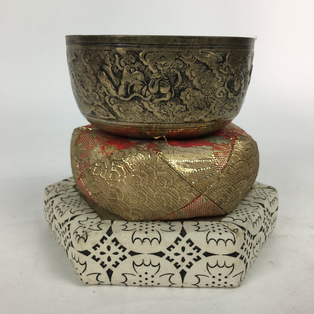 Japanese Buddhist Altar Fitting Vtg Orin Bell Singing Bowl Pillow Striker BU547