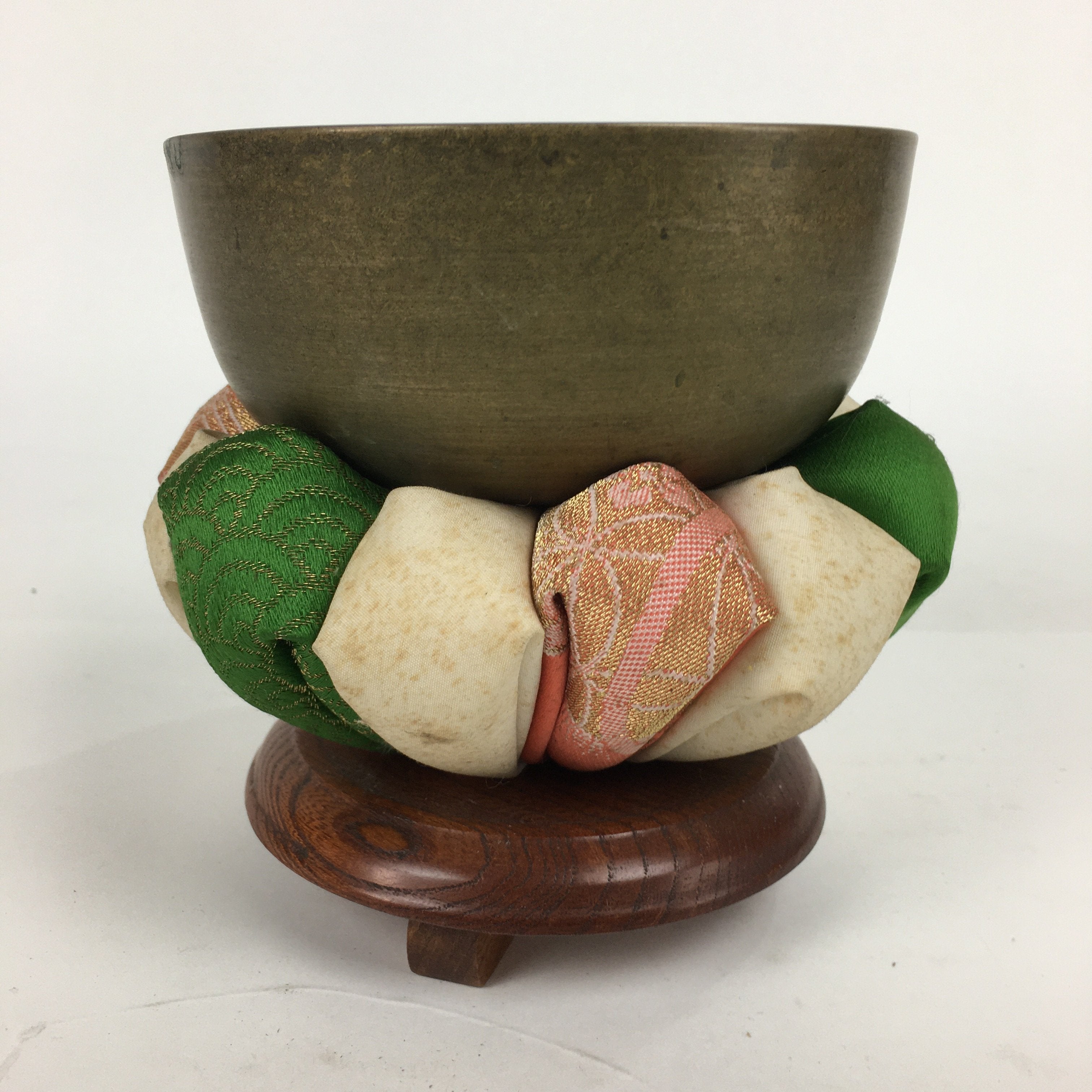 Japanese Buddhist Altar Fitting Vtg Orin Bell Singing Bowl Pillow Striker BU576