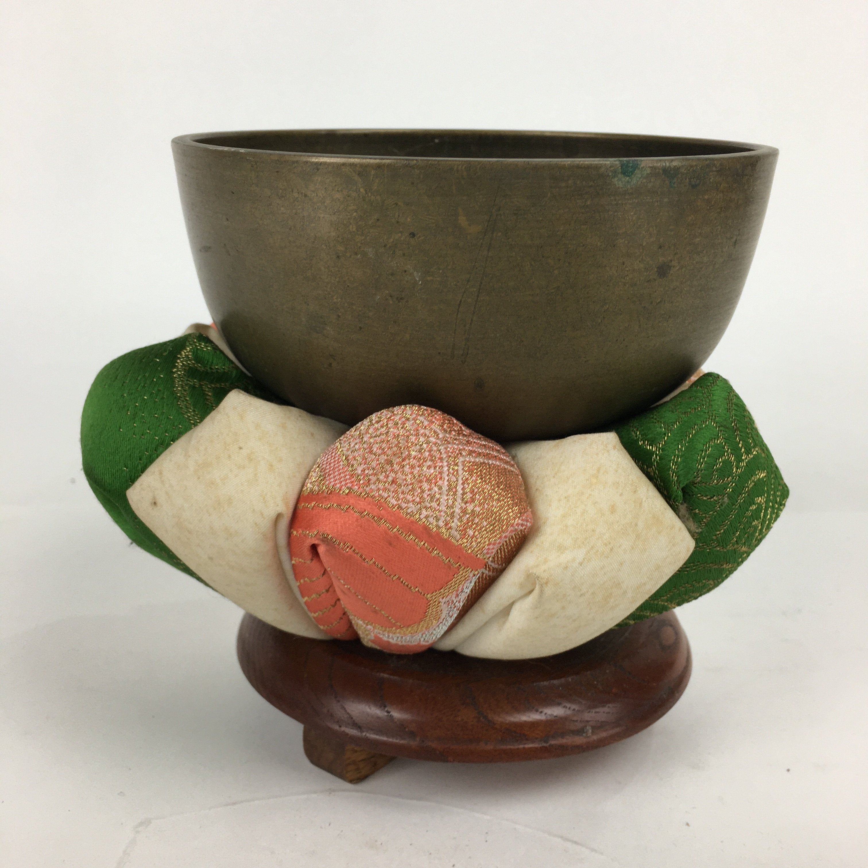 Japanese Buddhist Altar Fitting Vtg Orin Bell Singing Bowl Pillow Striker BU576