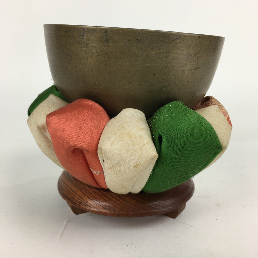 Japanese Buddhist Altar Fitting Vtg Orin Bell Singing Bowl Pillow Striker BU576