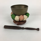 Japanese Buddhist Altar Fitting Vtg Orin Bell Singing Bowl Pillow Striker BU576