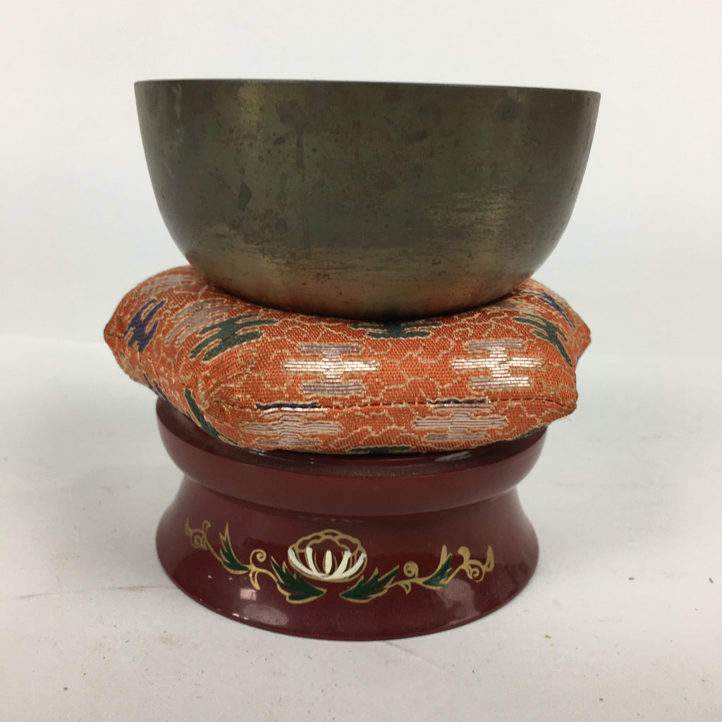 Japanese Buddhist Altar Fitting Vtg Orin Bell Singing Bowl Pillow Striker BU577