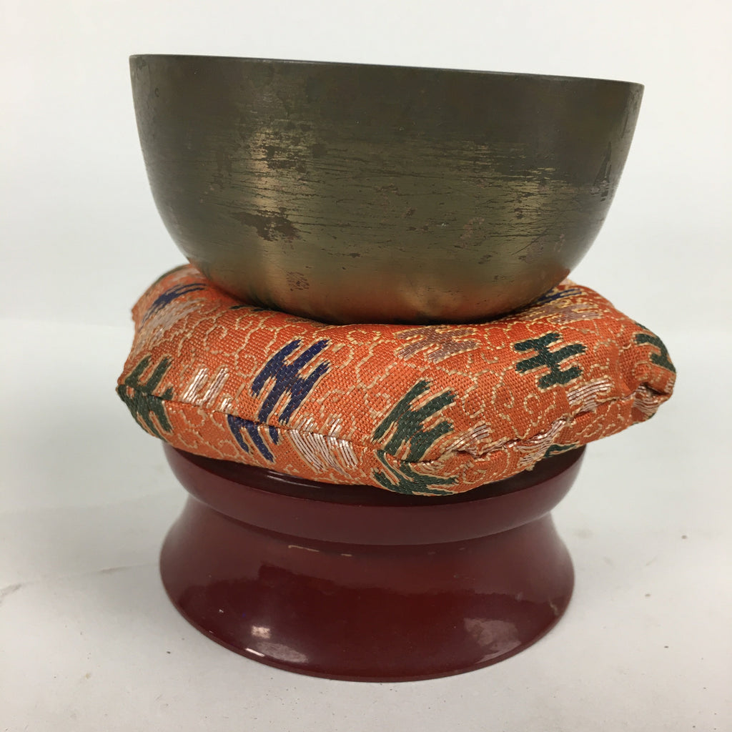 Japanese Buddhist Altar Fitting Vtg Orin Bell Singing Bowl Pillow Striker BU577