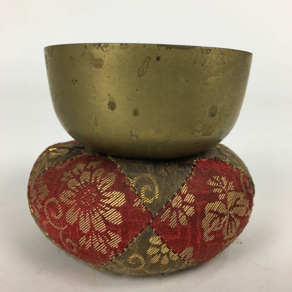 Japanese Buddhist Altar Fitting Vtg Orin Bell Singing Bowl Pillow Striker BU612