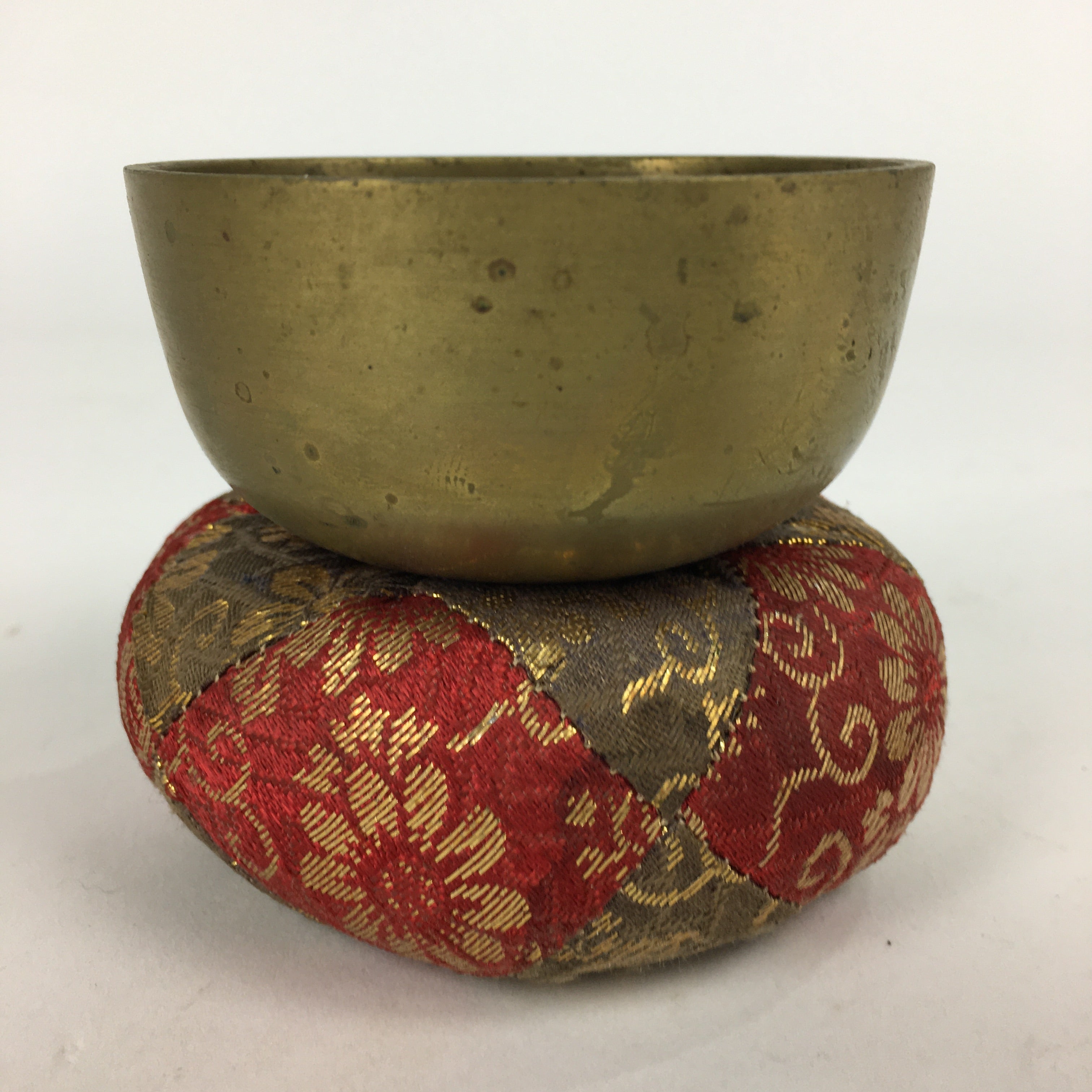 Japanese Buddhist Altar Fitting Vtg Orin Bell Singing Bowl Pillow Striker BU612