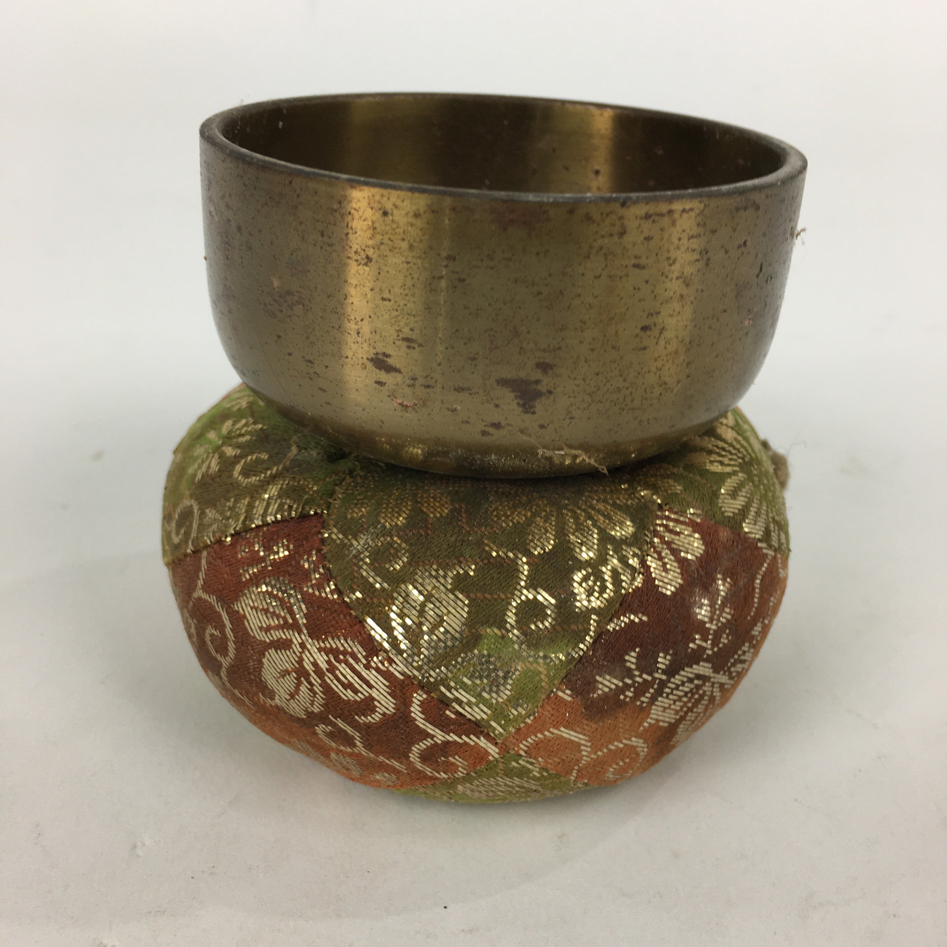 Japanese Buddhist Altar Fitting Vtg Orin Bell Singing Bowl Pillow Striker BU613