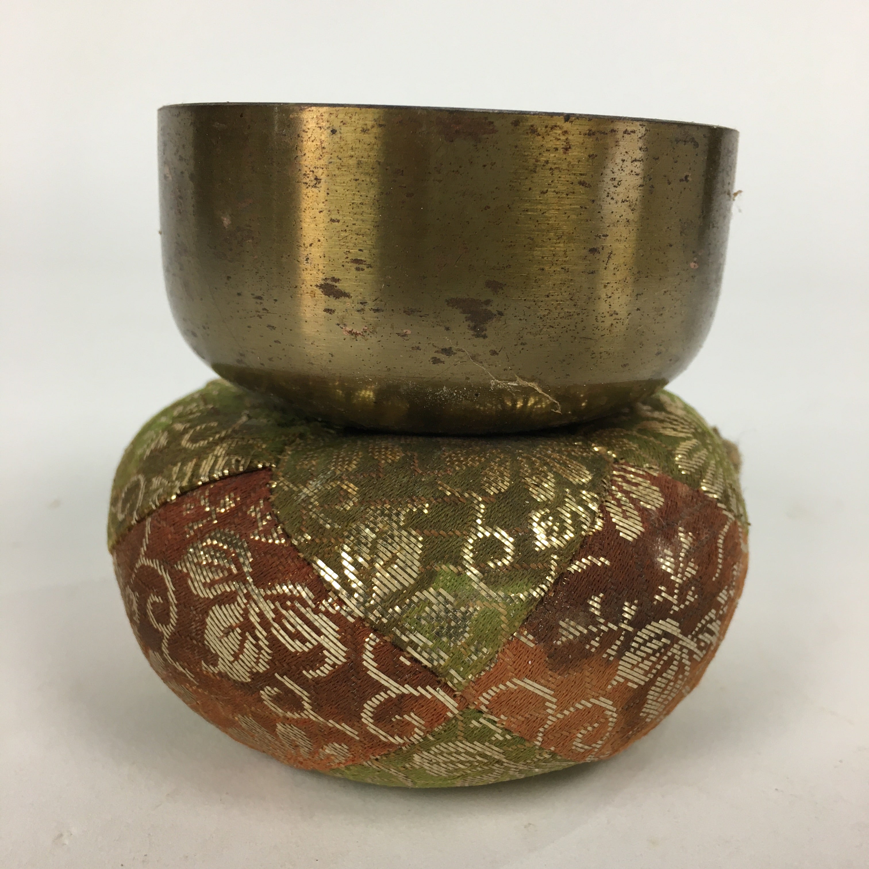 Japanese Buddhist Altar Fitting Vtg Orin Bell Singing Bowl Pillow Striker BU613