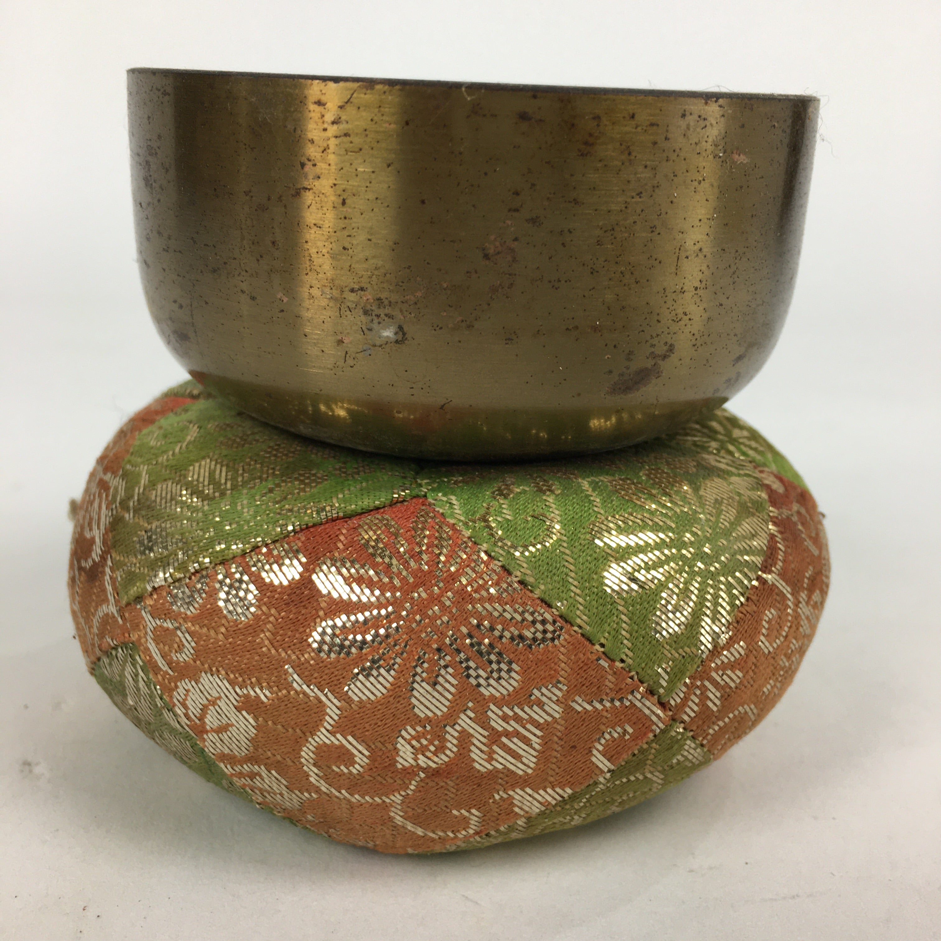 Japanese Buddhist Altar Fitting Vtg Orin Bell Singing Bowl Pillow Striker BU613