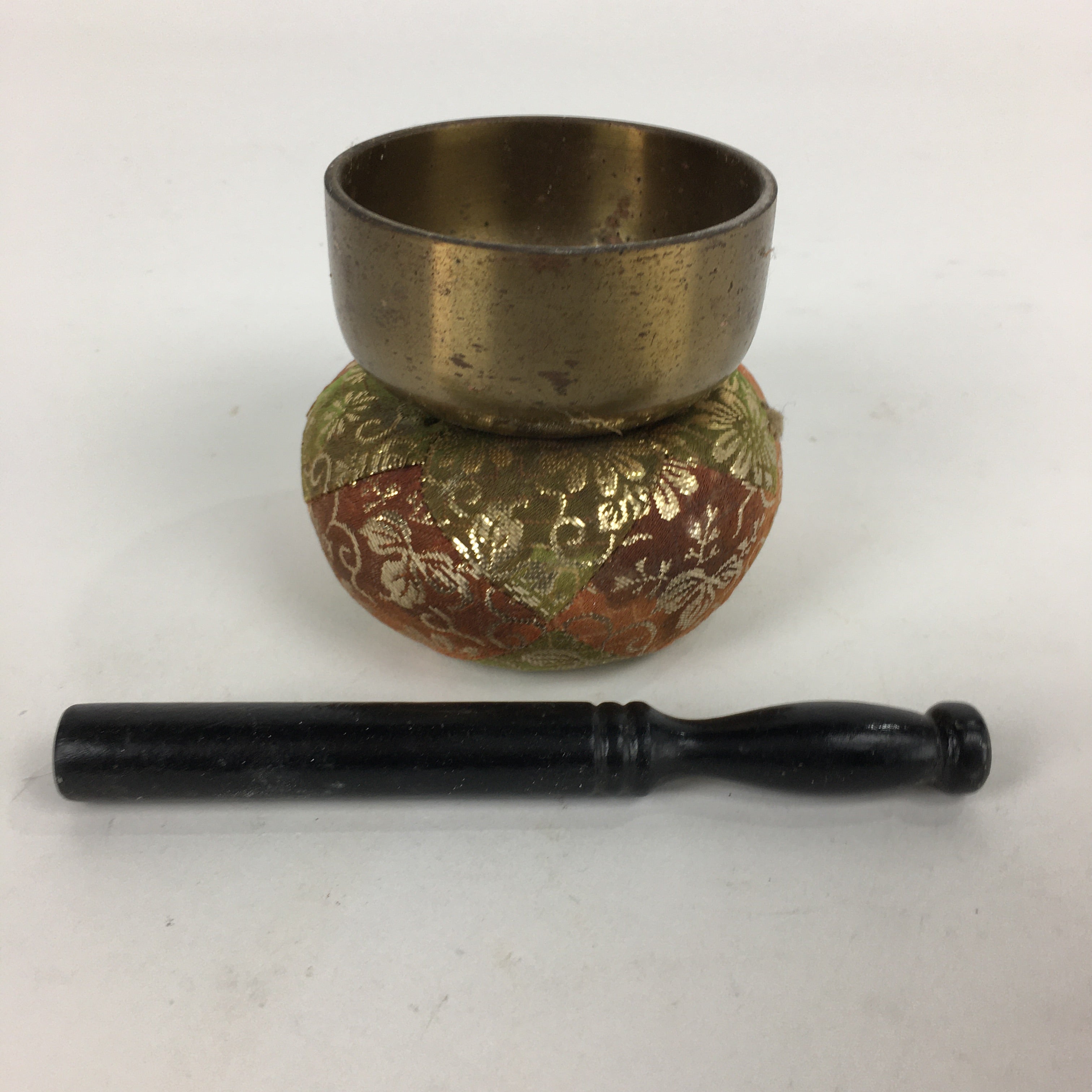Japanese Buddhist Altar Fitting Vtg Orin Bell Singing Bowl Pillow Striker BU613