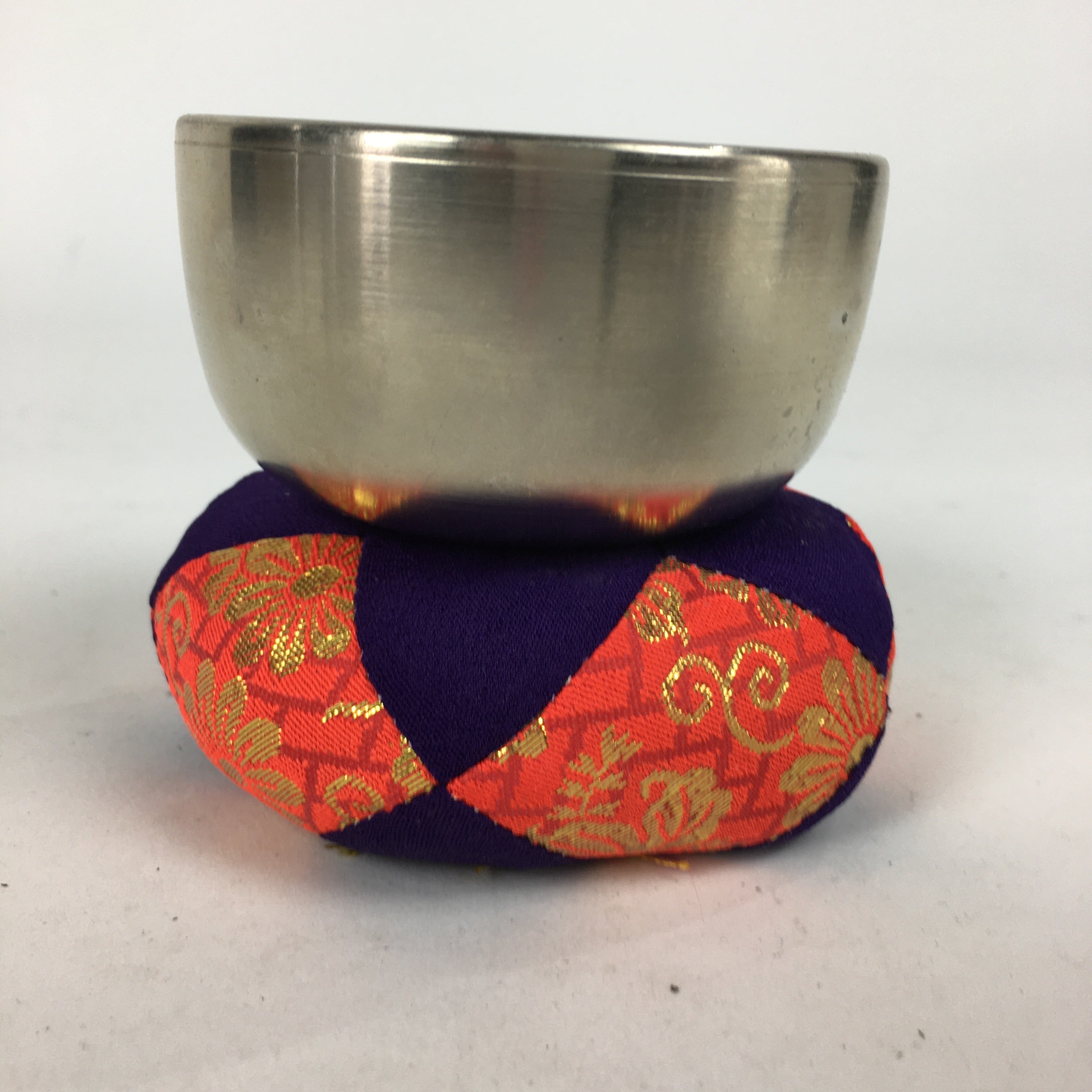 Japanese Buddhist Altar Fitting Vtg Orin Bell Singing Bowl Pillow Striker BU627