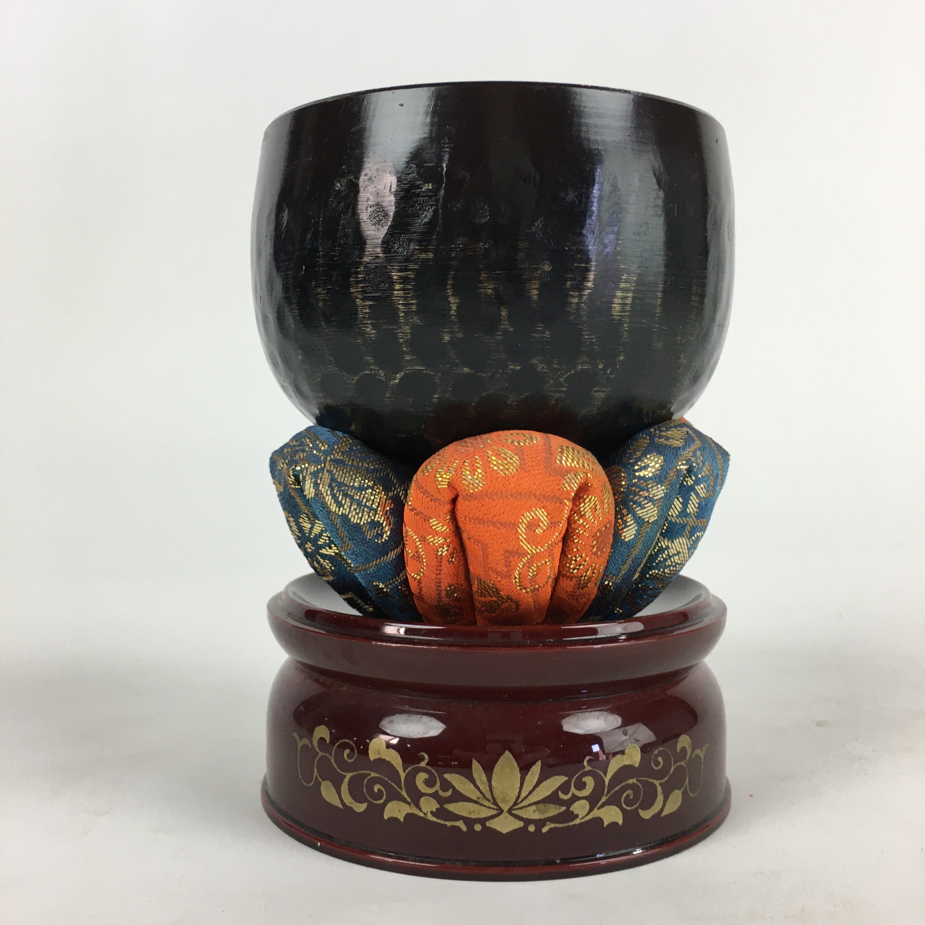 Japanese Buddhist Altar Fitting Vtg Orin Bell Singing Bowl Pillow Striker BU684