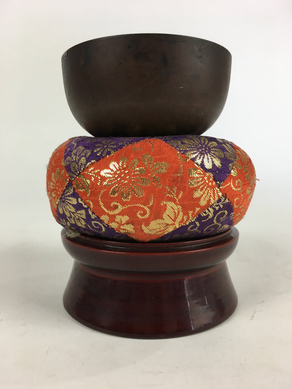 Japanese Buddhist Altar Fitting Vtg Orin Bell Singing Bowl Pillow Striker BU717