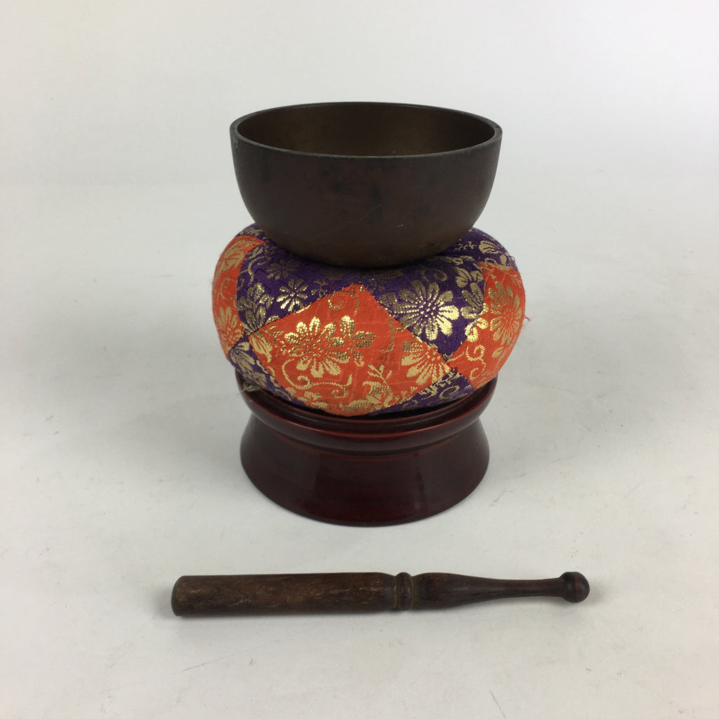 Japanese Buddhist Altar Fitting Vtg Orin Bell Singing Bowl Pillow Striker BU717