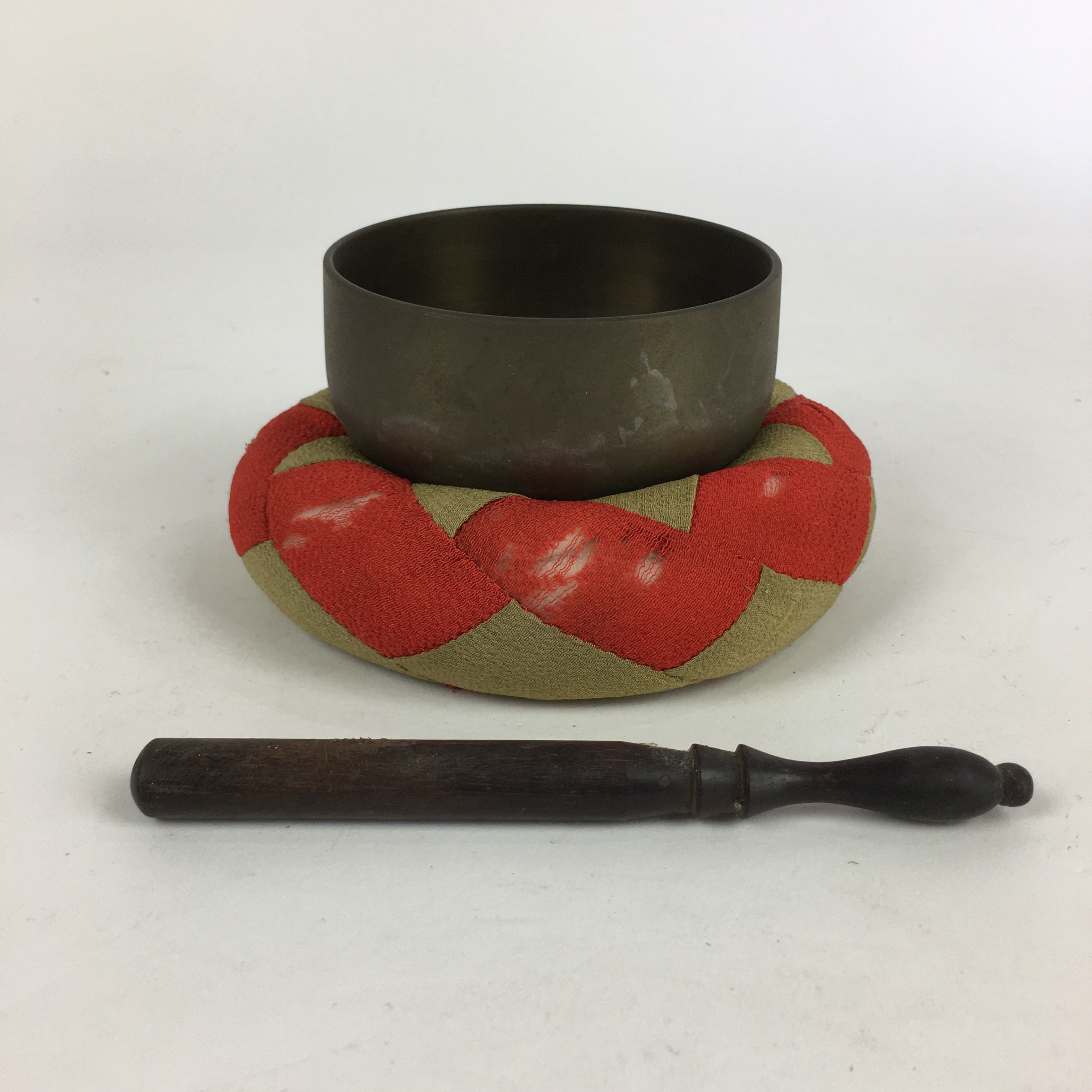 Japanese Buddhist Altar Fitting Vtg Orin Bell Singing Bowl Pillow Striker BU719