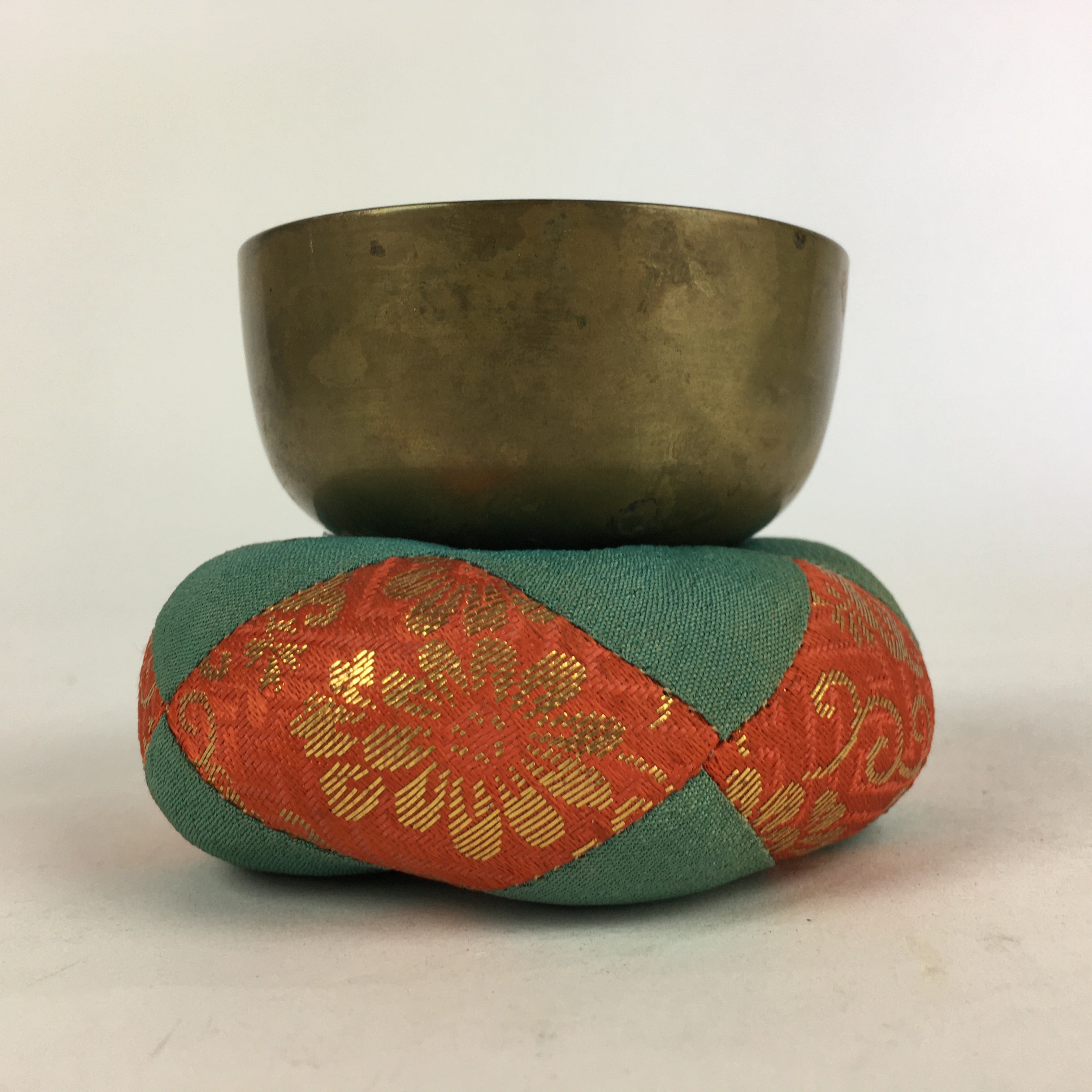 Japanese Buddhist Altar Fitting Vtg Orin Bell Singing Bowl Pillow Striker BU720