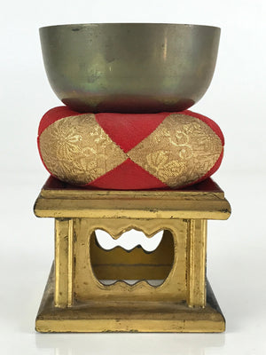 Japanese Buddhist Altar Fitting Vtg Orin Bell Singing Bowl Pillow Striker BU818