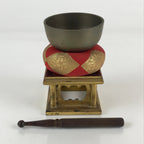 Japanese Buddhist Altar Fitting Vtg Orin Bell Singing Bowl Pillow Striker BU818