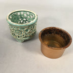 Japanese Buddhist Altar Fitting Vtg Porcelain Incense Burner Koro Butsudan BU382