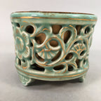 Japanese Buddhist Altar Fitting Vtg Porcelain Incense Burner Koro Butsudan BU382