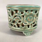 Japanese Buddhist Altar Fitting Vtg Porcelain Incense Burner Koro Butsudan BU382