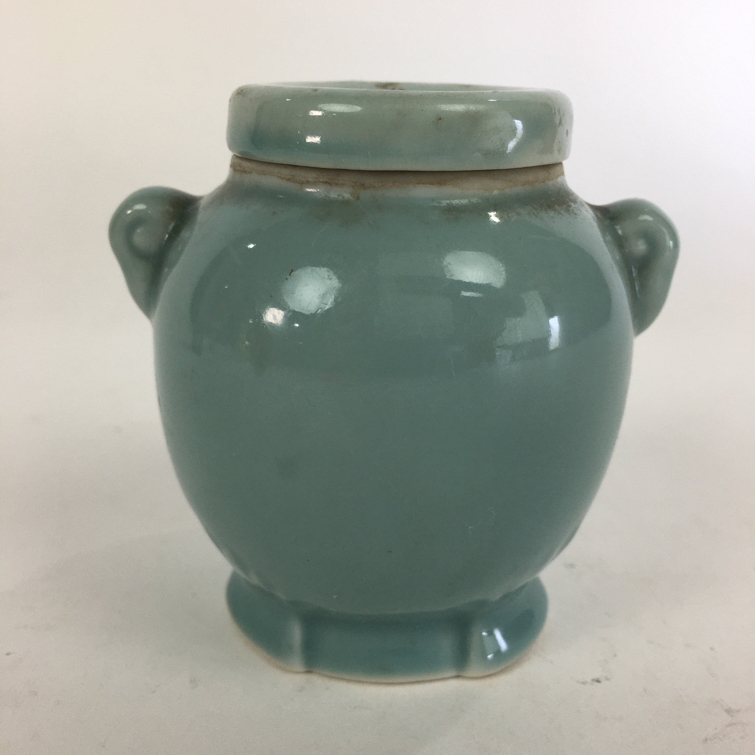 Japanese Buddhist Altar Fitting Vtg Porcelain Match Disposal Case Butsugu BU519