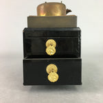 Japanese Buddhist Altar Fitting Vtg Pot Oil Candlewick Brass Wood Butsudan B985