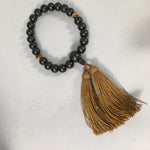 Japanese Buddhist Altar Fitting Vtg Prayer Beads Juzu Stand Butsudan Gold BU362