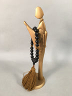 Japanese Buddhist Altar Fitting Vtg Prayer Beads Juzu Stand Butsudan Gold BU362