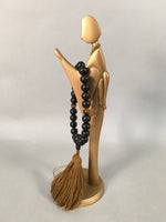 Japanese Buddhist Altar Fitting Vtg Prayer Beads Juzu Stand Butsudan Gold BU362