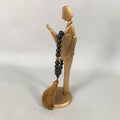 Japanese Buddhist Altar Fitting Vtg Prayer Beads Juzu Stand Butsudan Gold BU362