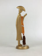 Japanese Buddhist Altar Fitting Vtg Prayer Beads Juzu Stand Butsudan Gold BU661