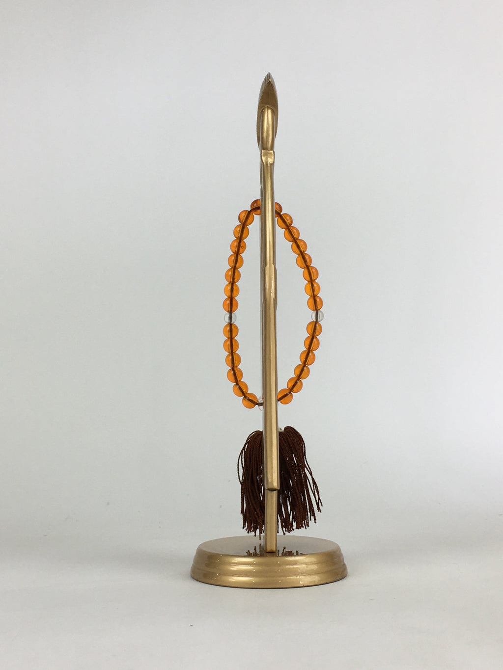 Japanese Buddhist Altar Fitting Vtg Prayer Beads Juzu Stand Butsudan Gold BU661